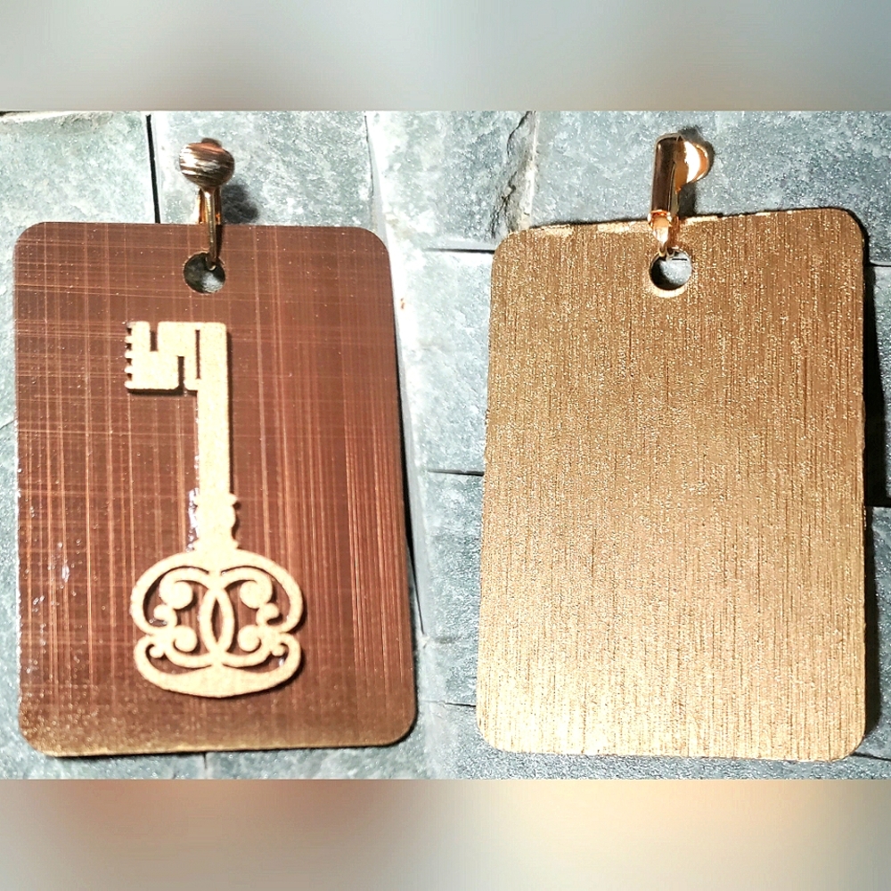 NEW Handmade Ornament Pendant! Copper Veil. Wood Victorian Steampunk Key. Unisex